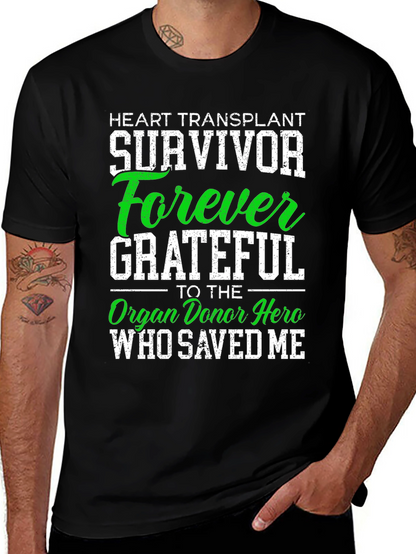 Heart Transplant Survivor Forever Grateful T-Shirt