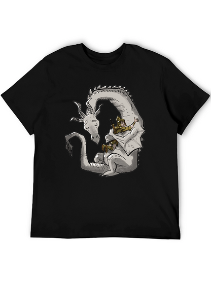 Dragon and Knight T-Shirt - Whimsical Graphic Tee