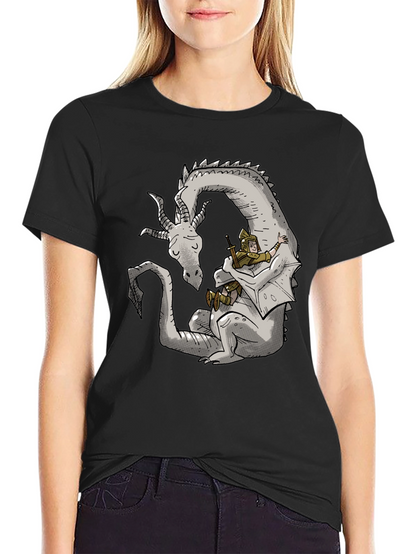Dragon and Knight T-Shirt - Whimsical Graphic Tee