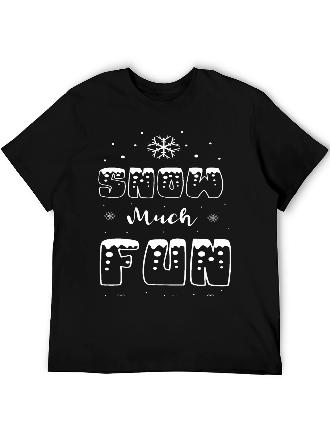 Snow Much Fun Black Graphic T-Shirt
