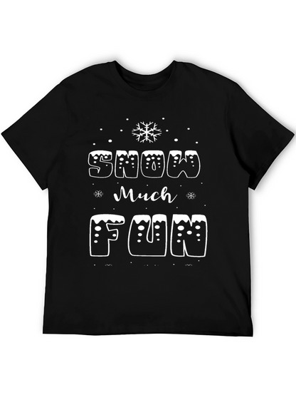 Snow Much Fun Black Graphic T-Shirt