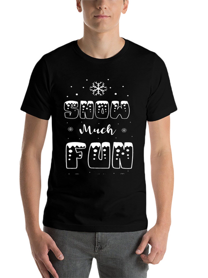 Snow Much Fun Black Graphic T-Shirt
