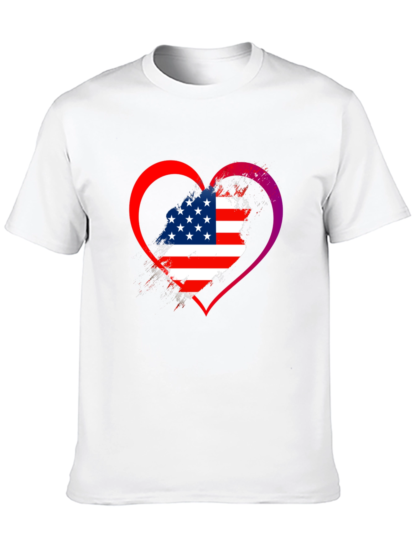USA Flag Heart Graphic T-Shirt