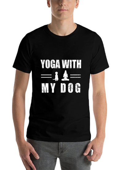 Yoga With My Dog Black T-Shirt