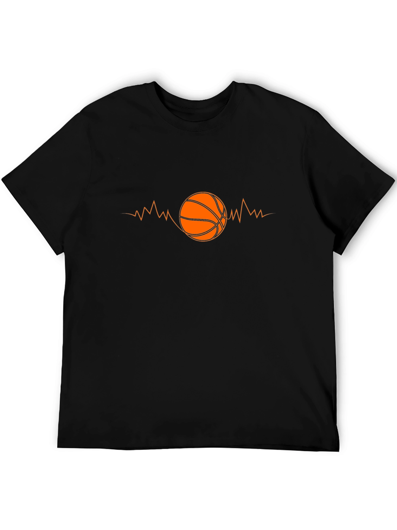 Basketball Heartbeat Black Graphic Tee