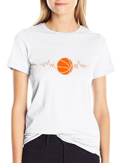 Basketball Heartbeat Black Graphic Tee