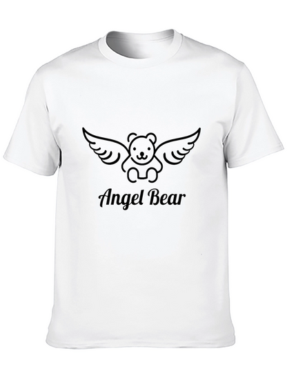 Angel Bear Graphic Tee - Stylish Black T-Shirt