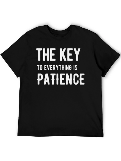 Patience is Key Graphic Tee - Mens Black T-Shirt
