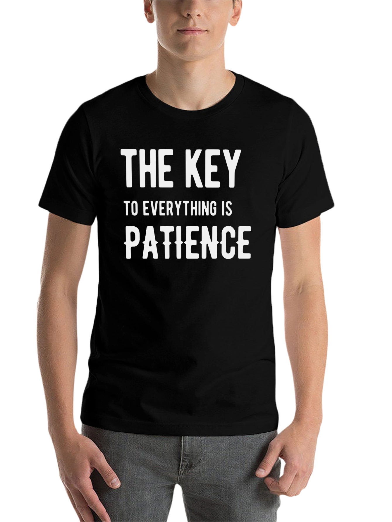 Patience is Key Graphic Tee - Mens Black T-Shirt