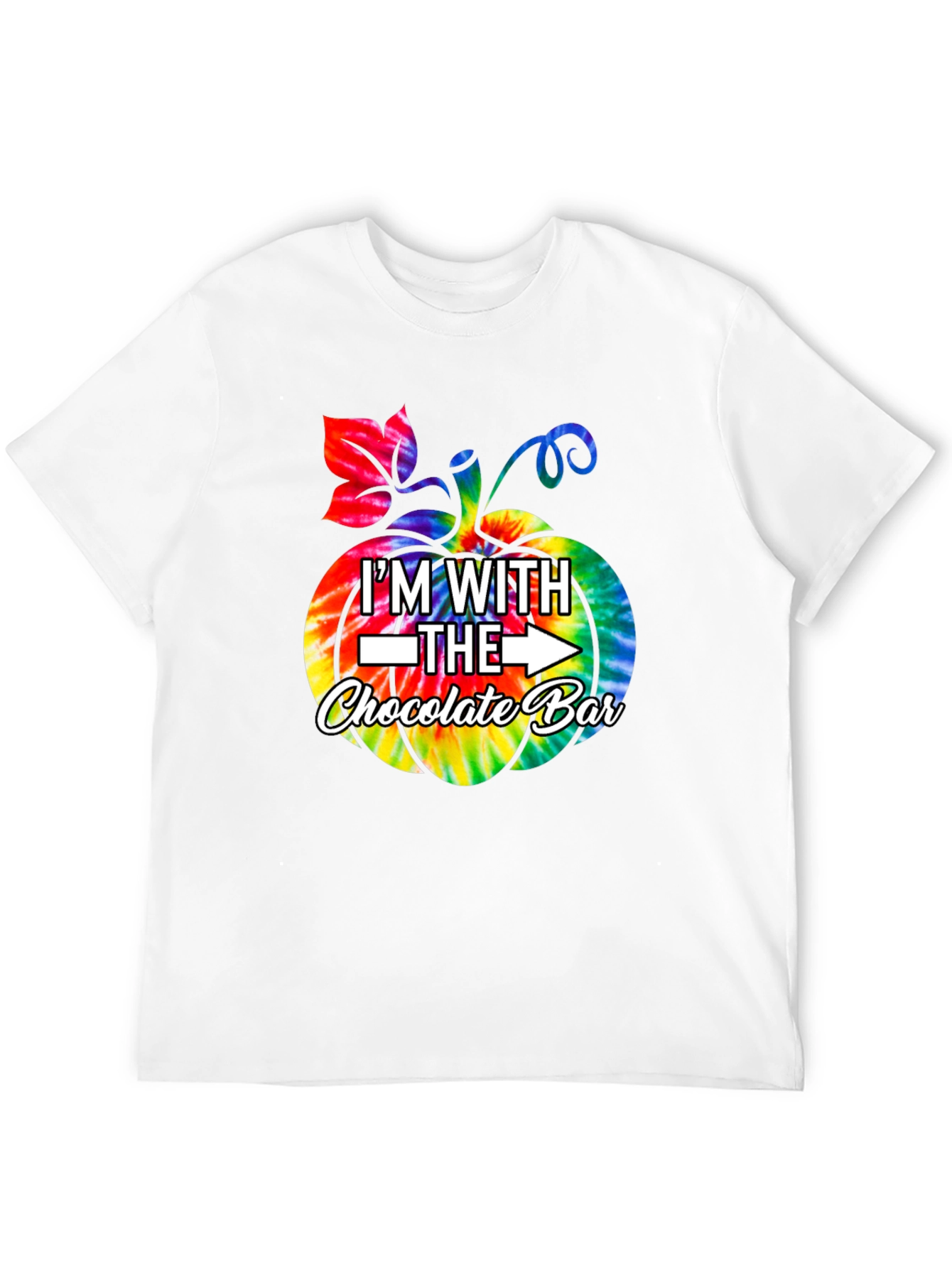 Im With The Chocolate Bar Tie Dye Pumpkin T-Shirt