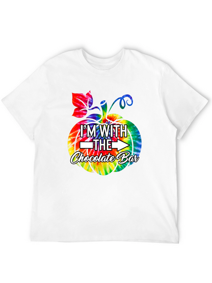 Im With The Chocolate Bar Tie Dye Pumpkin T-Shirt