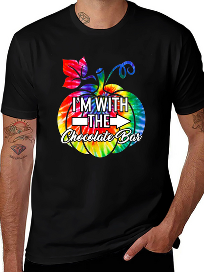Im With The Chocolate Bar Tie Dye Pumpkin T-Shirt