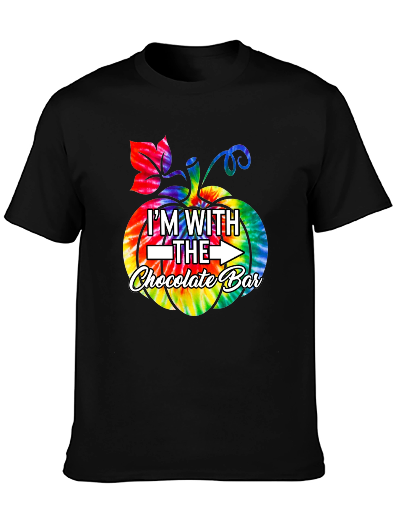 Im With The Chocolate Bar Tie Dye Pumpkin T-Shirt