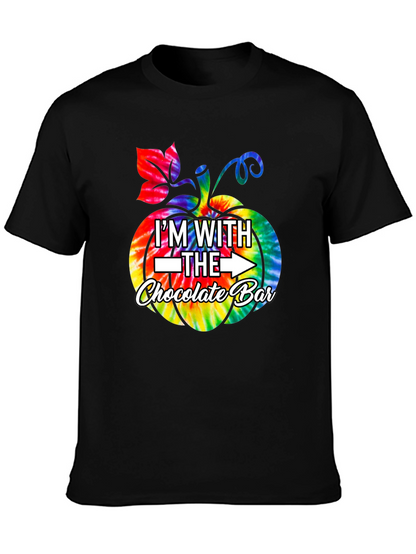 Im With The Chocolate Bar Tie Dye Pumpkin T-Shirt