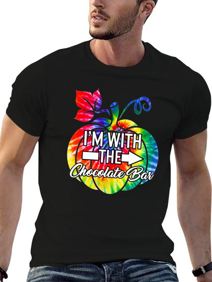 Im With The Chocolate Bar Tie Dye Pumpkin T-Shirt