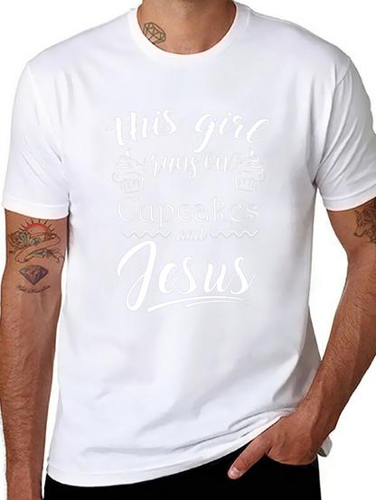 Runs on Cupcakes and Jesus T-Shirt
