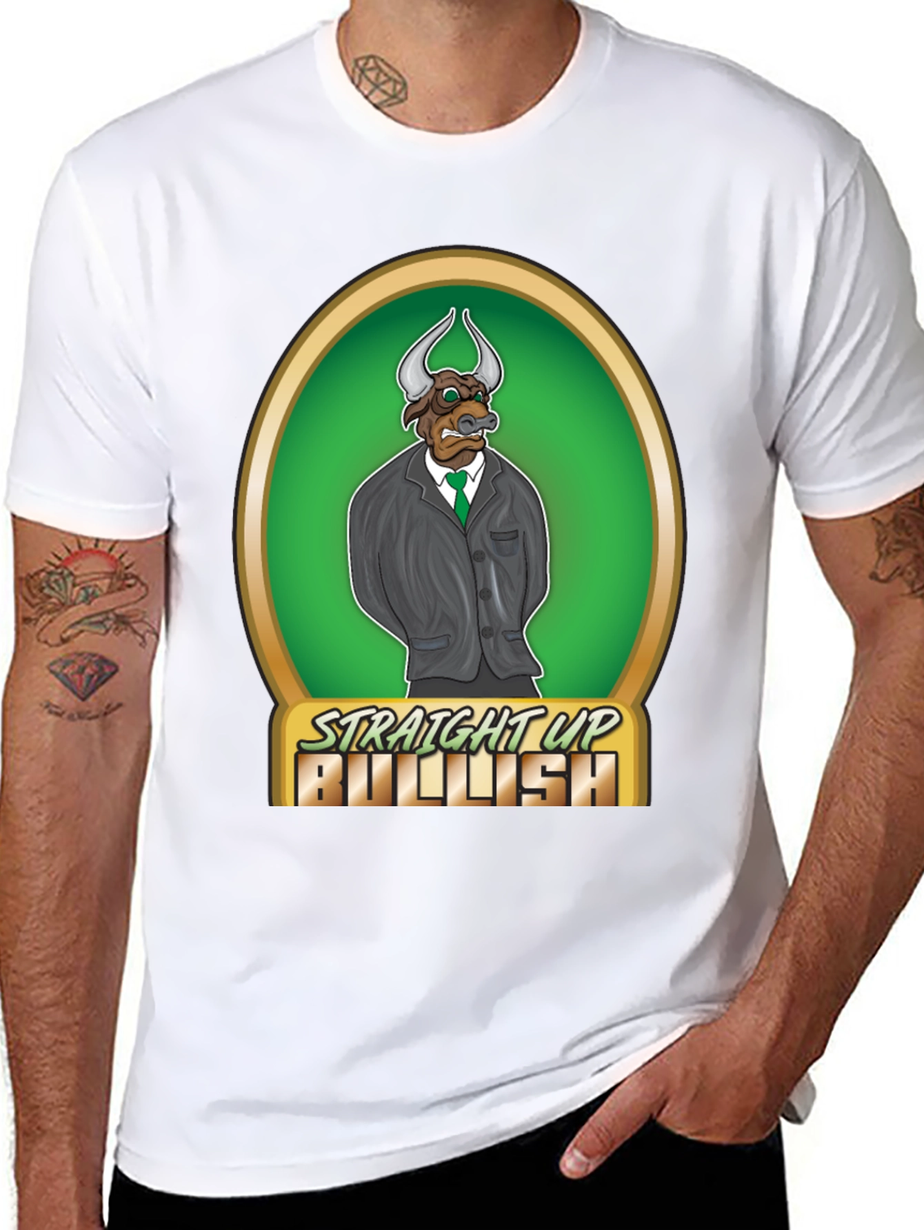 Straight Up Bullish Graphic T-Shirt