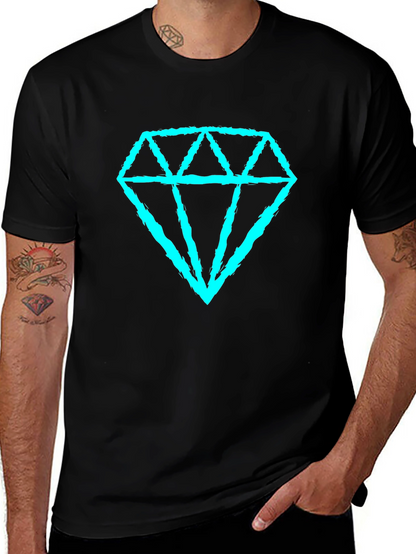 Diamond Graphic Tee - Casual Black T-Shirt