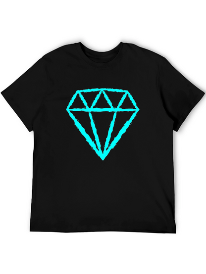 Diamond Graphic Tee - Casual Black T-Shirt