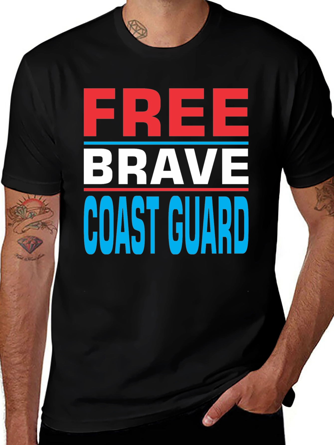 Free Brave Coast Guard Patriotic T-Shirt
