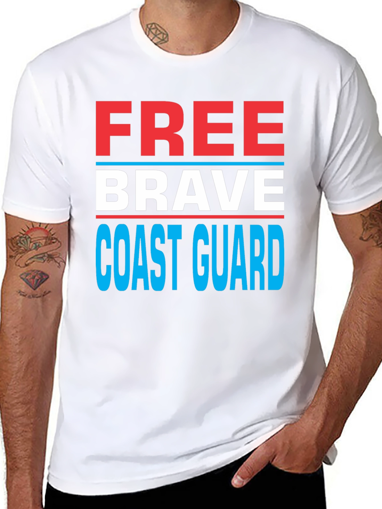 Free Brave Coast Guard Patriotic T-Shirt