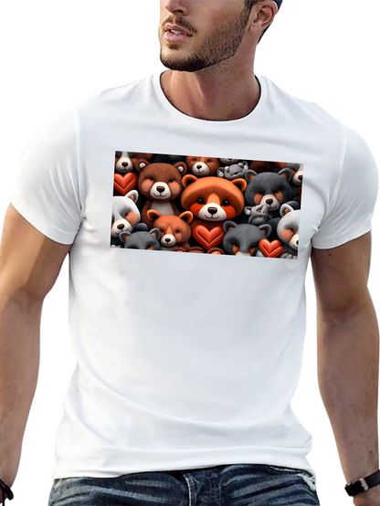 Bear Heart T-Shirt - Cute Cartoon Animal Tee