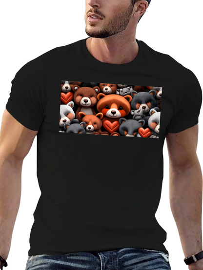 Bear Heart T-Shirt - Cute Cartoon Animal Tee
