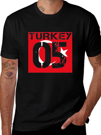 Turkey Flag Graphic T-Shirt - Black