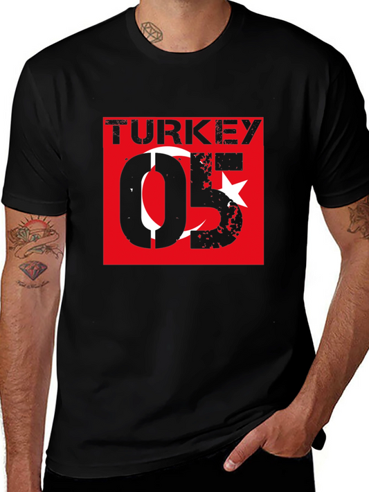 Turkey Flag Graphic T-Shirt - Black