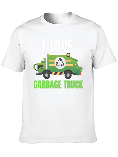 I Love Garbage Truck T-Shirt - Black Cotton Tee