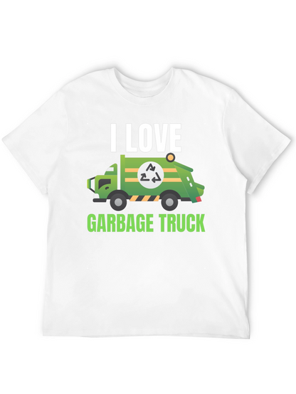 I Love Garbage Truck T-Shirt - Black Cotton Tee