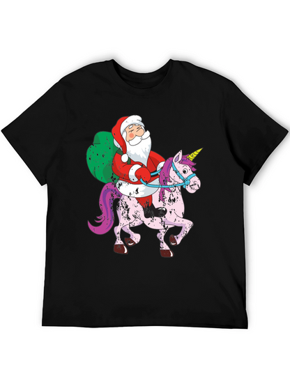 Santa Riding Unicorn T-Shirt