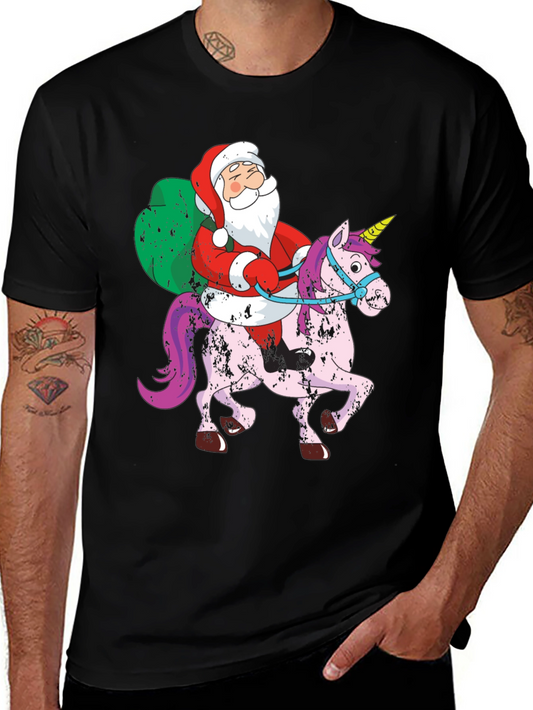 Santa Riding Unicorn T-Shirt
