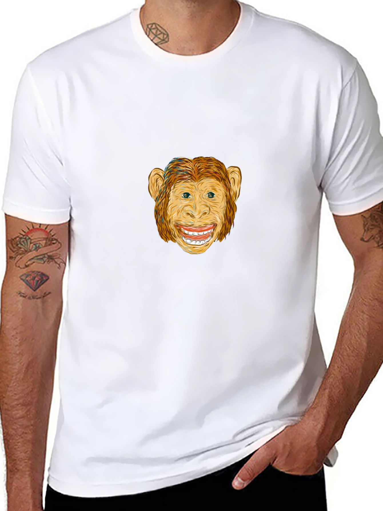 Monkey Graphic Black T-Shirt