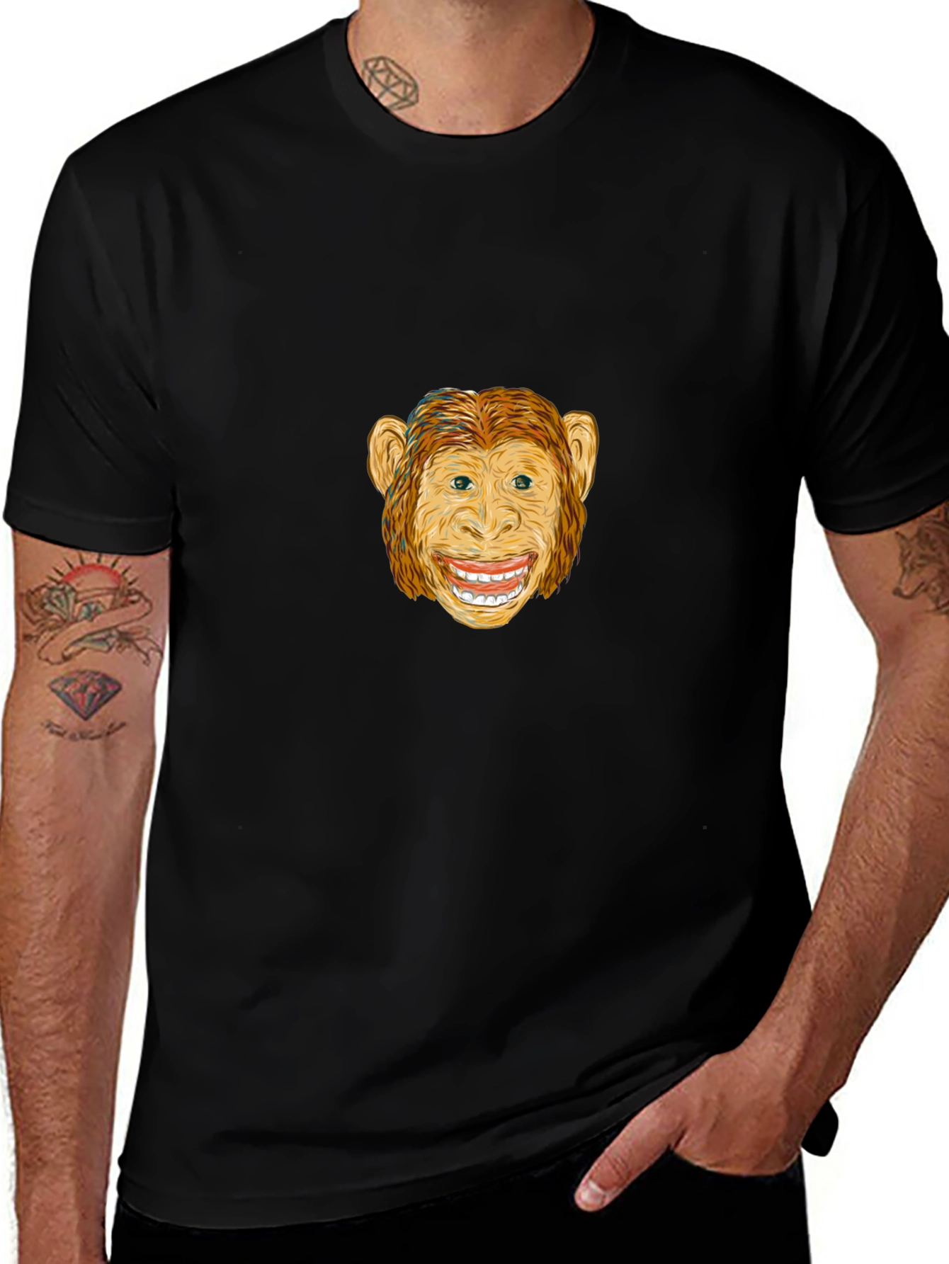 Monkey Graphic Black T-Shirt