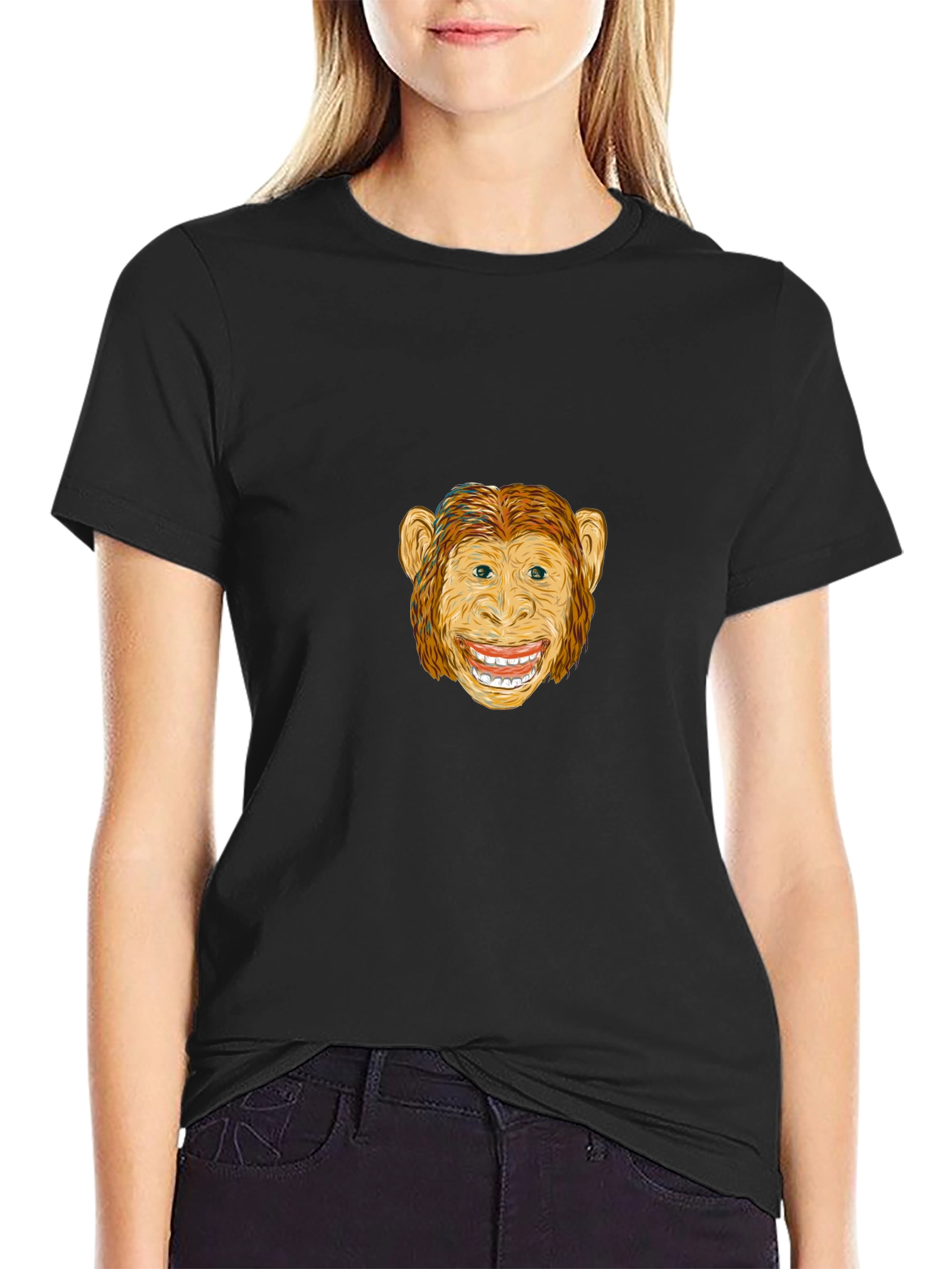Monkey Graphic Black T-Shirt
