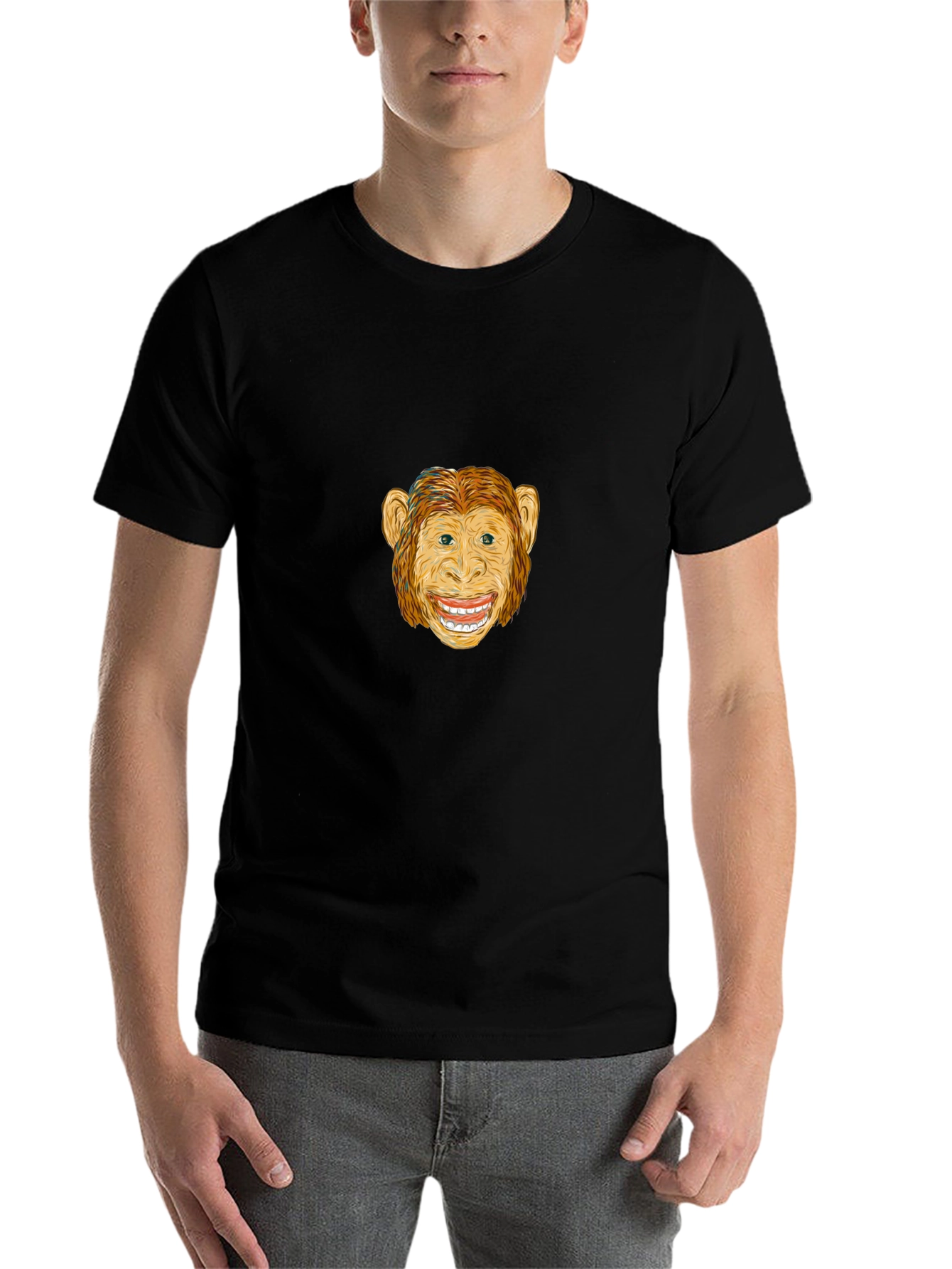 Monkey Graphic Black T-Shirt