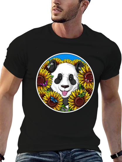 Panda Sunflower Graphic Tee
