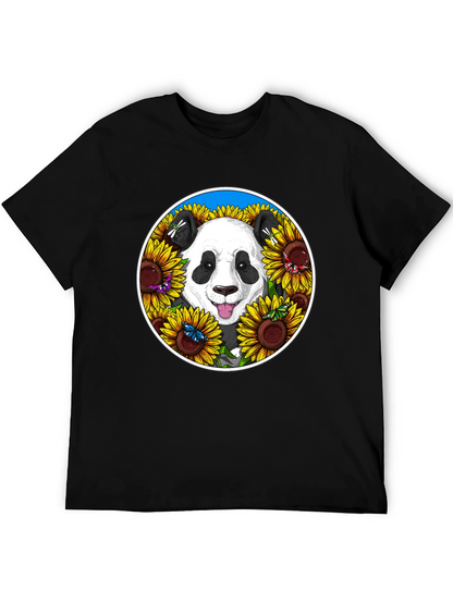 Panda Sunflower Graphic Tee