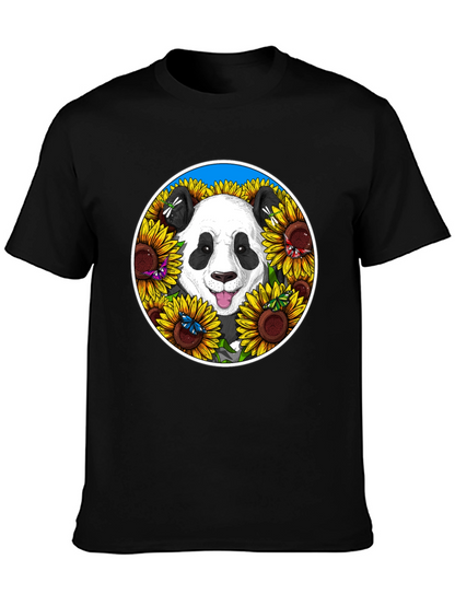 Panda Sunflower Graphic Tee