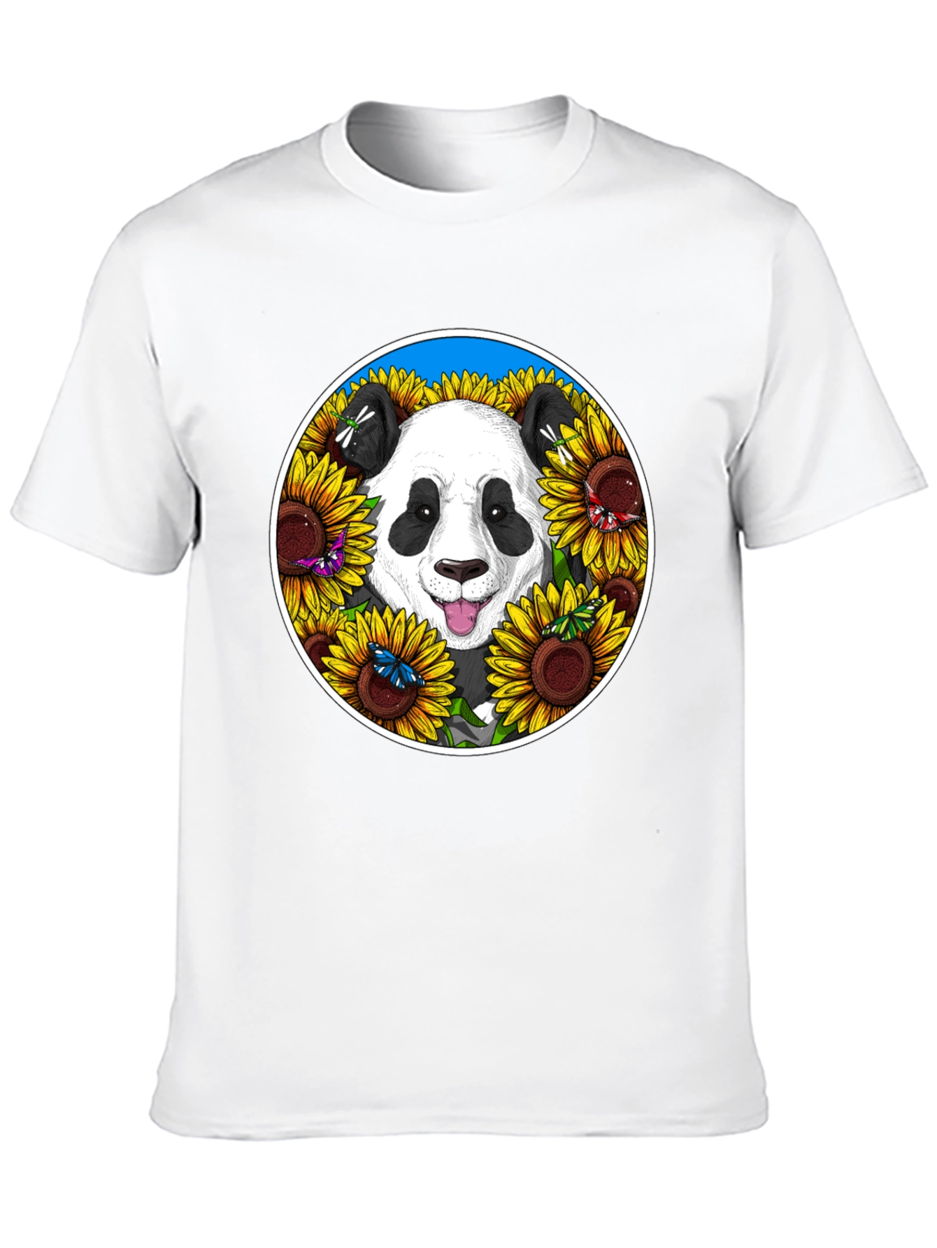 Panda Sunflower Graphic Tee