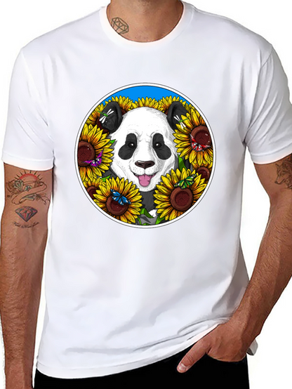 Panda Sunflower Graphic Tee