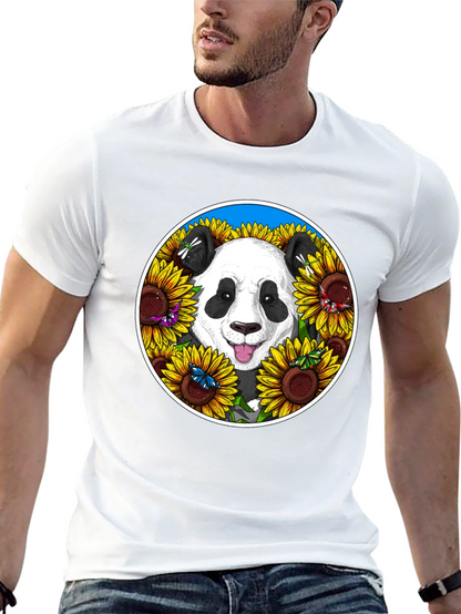 Panda Sunflower Graphic Tee