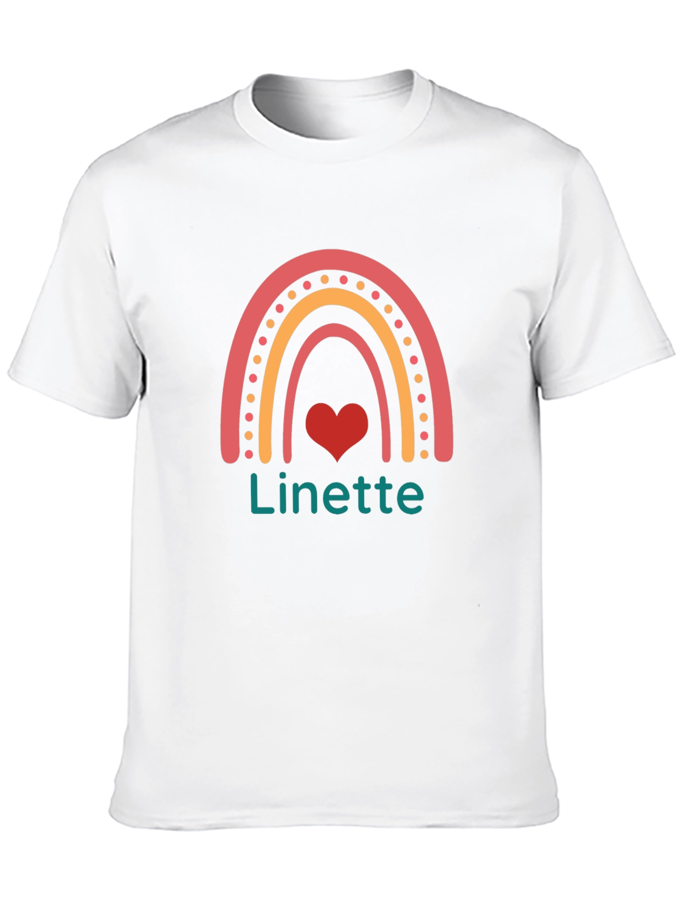 Linette Rainbow Heart Graphic Black T-Shirt