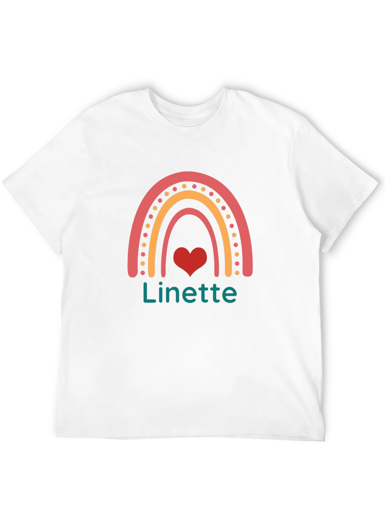 Linette Rainbow Heart Graphic Black T-Shirt