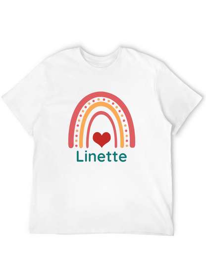 Linette Rainbow Heart Graphic Black T-Shirt