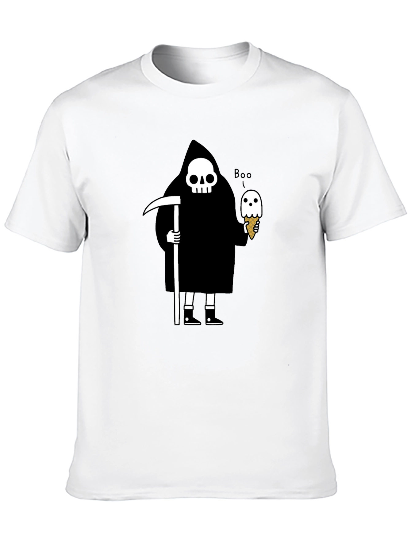 Grim Reaper Ice Cream T-Shirt - Funny Halloween Tee