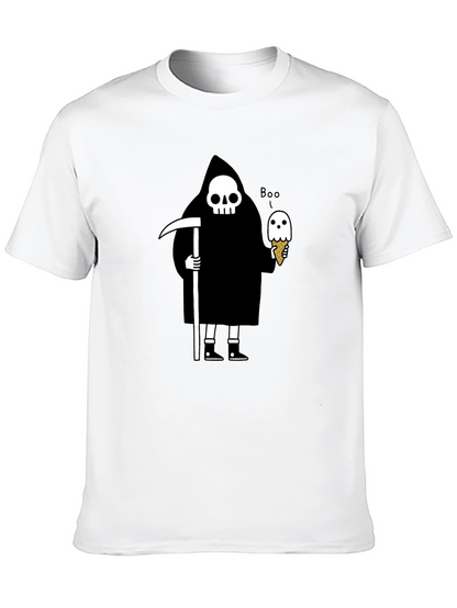 Grim Reaper Ice Cream T-Shirt - Funny Halloween Tee