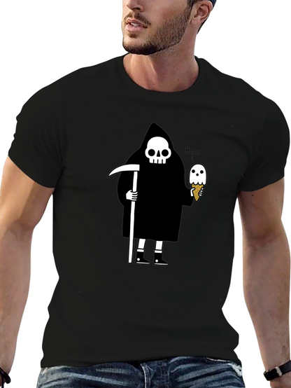 Grim Reaper Ice Cream T-Shirt - Funny Halloween Tee