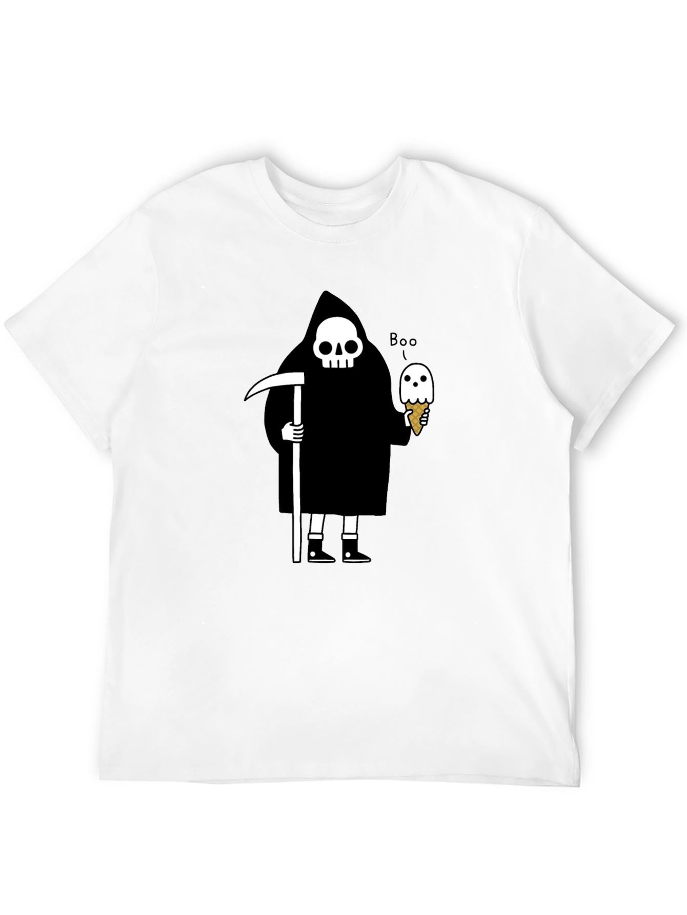 Grim Reaper Ice Cream T-Shirt - Funny Halloween Tee